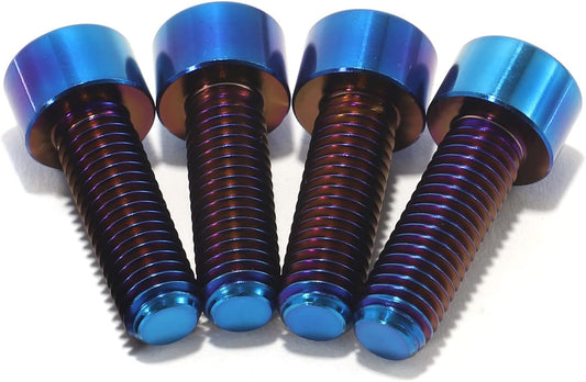 Burnt Blue Titanium Handbrake Bolt Set — Formula Brakes