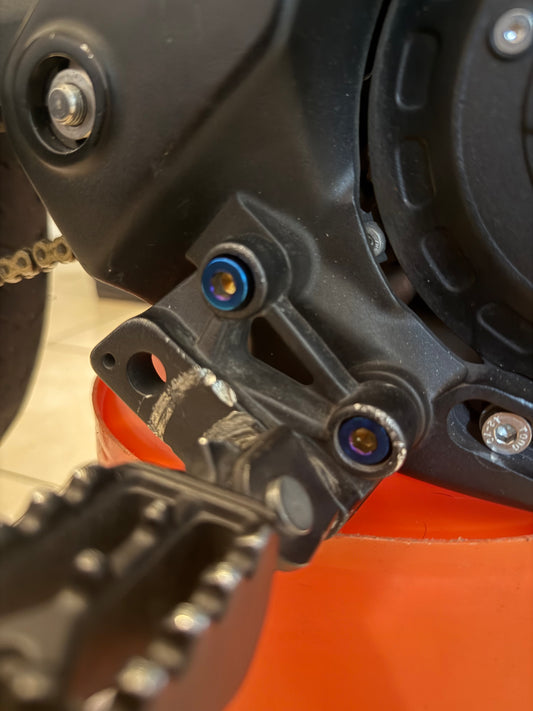 Burnt Blue Titanium Footrest Bracket Bolts — Surron / Segway