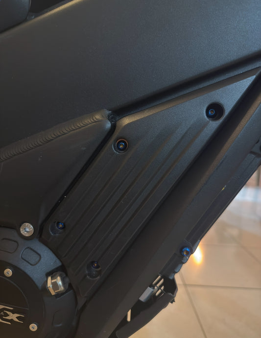 Burnt Blue Decorative Cover Bolt Set — Talaria XXX (Left Side)