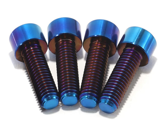 Burnt Blue Titanium Frame/Subframe Bolt Set — All Emoto