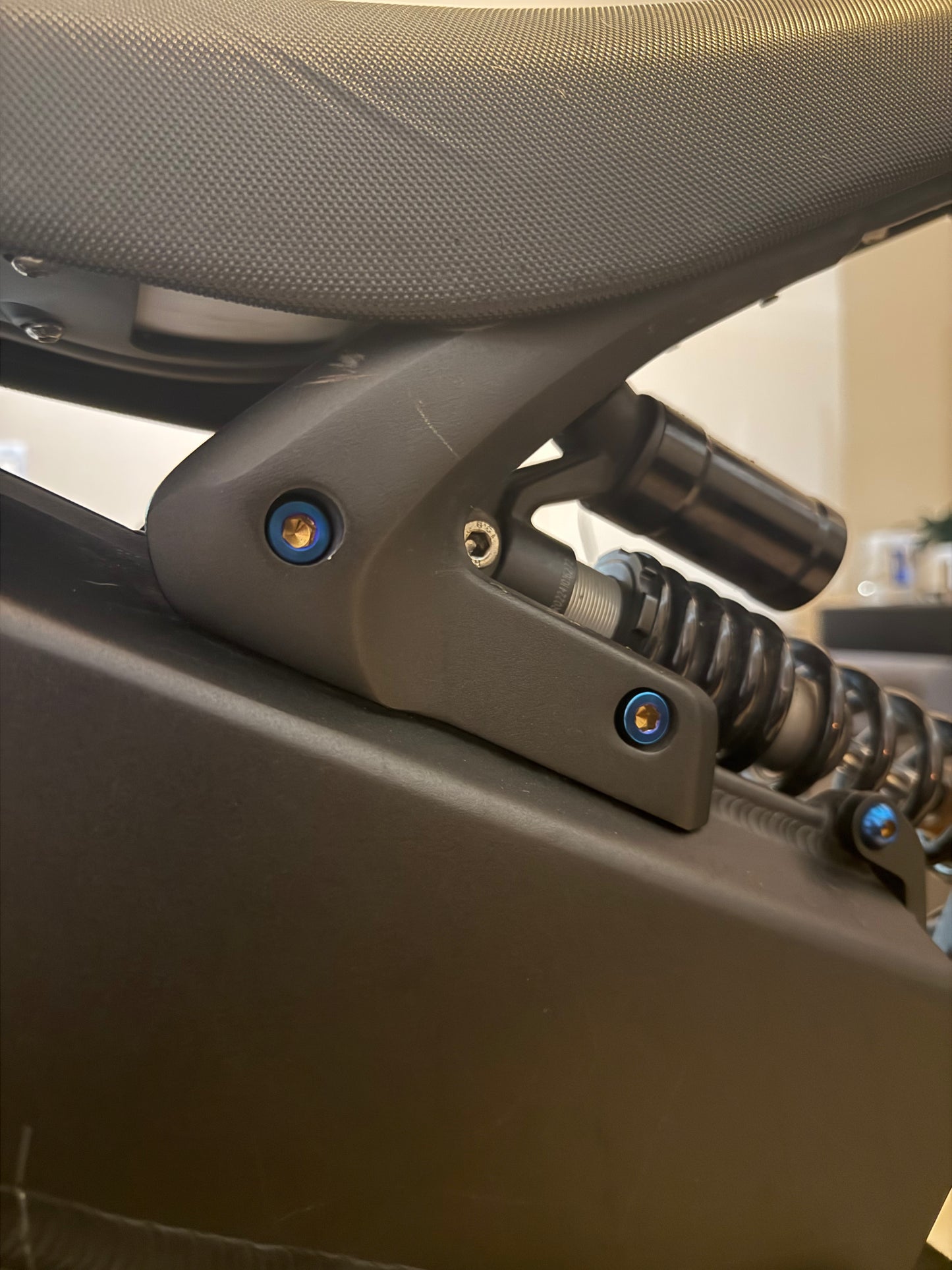 Burnt Blue Titanium Frame/Subframe Bolt Set — All Emoto