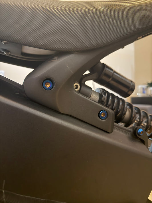 Burnt Blue Titanium Frame/Subframe Bolt Set — All Emoto